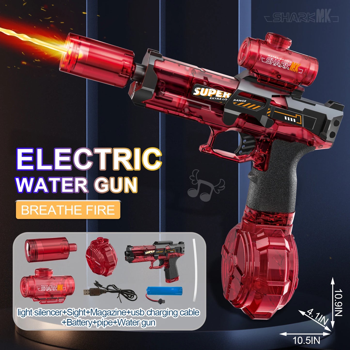 Electric Flame-Effect High-Pressure Water Gun