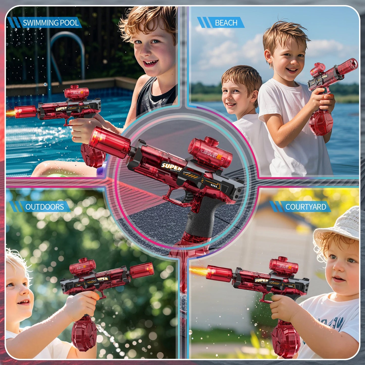 Electric Flame-Effect High-Pressure Water Gun