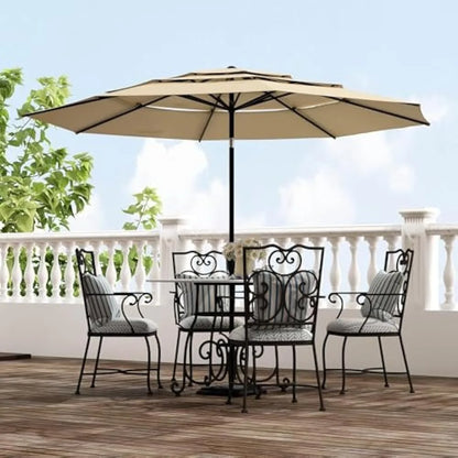 10ft Windproof Patio Umbrella 3-Tier Vented for Outdoor Use