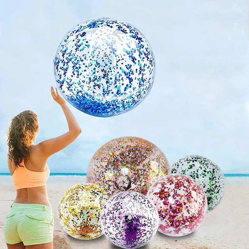 16-Inch Sequins Glitter Inflatable Beach Ball