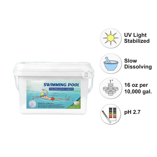 40lb 3-Inch Slow-Dissolving Pool Cleaner Tablets