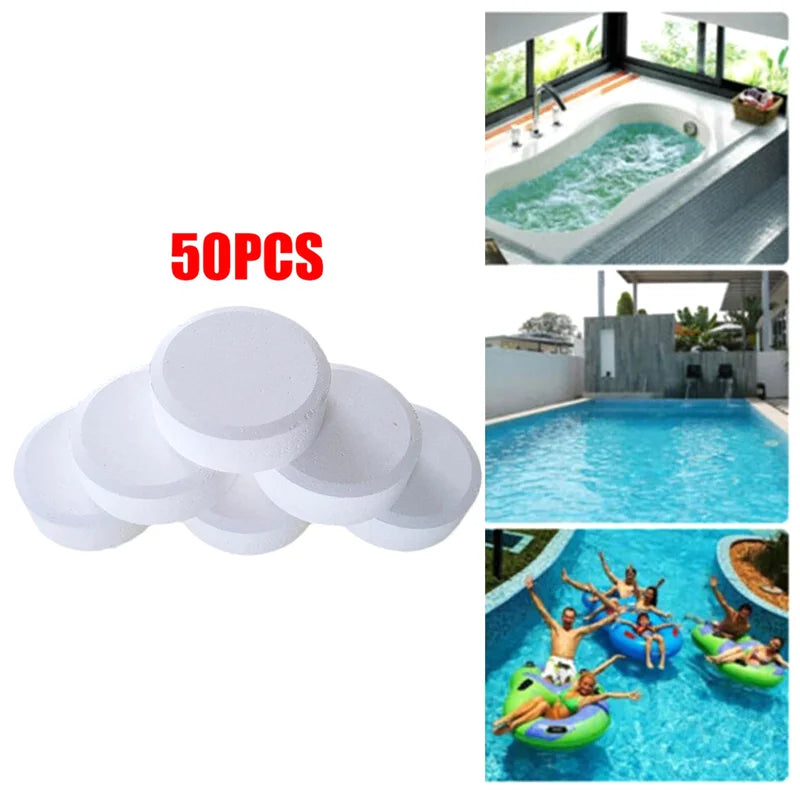 50-Pack Chlorine & Bromine Pool Cleaning Tablets