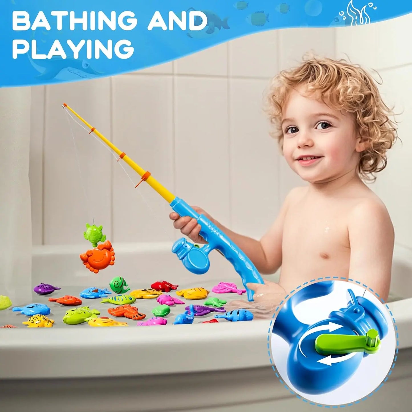 Floating Fish Bath Toy Game Set
