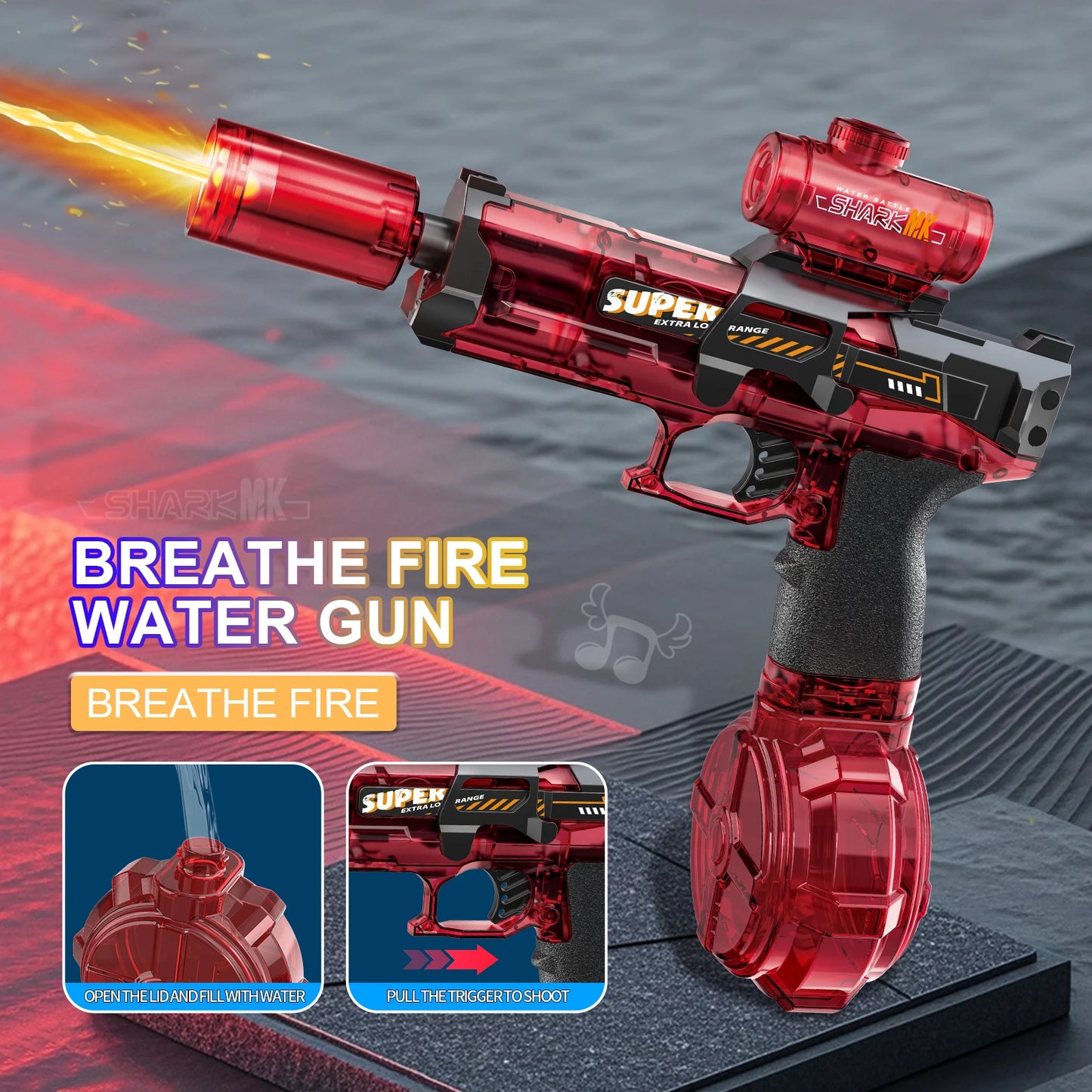 Electric Flame-Effect High-Pressure Water Gun