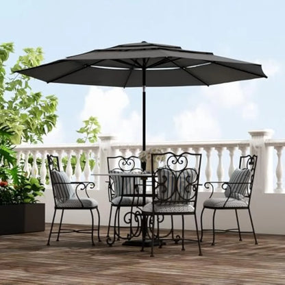 10ft Windproof Patio Umbrella 3-Tier Vented for Outdoor Use